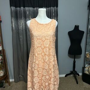 2 for $10 sale! Altar'd State Peach Lace Mini Dress